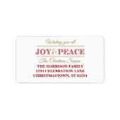 Adresetiketten voor vredes- en feestdagen etiket (Voorkant)