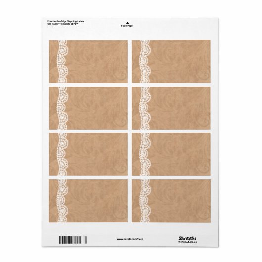  Adresetiketten voor weddenschappen met lage kant Etiket (Full Sheet)