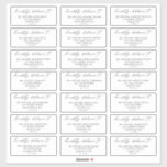 Adresetiketten voor weduwschap tussen calligrafisc sticker<br><div class="desc">Maak uw enveloppen van de trouwuitnodiging met deze elegante adresetiketten van de calligrafiekmanuscript gast. Deze etiketten kenmerken een schone en eenvoudige serif doopvont met een handgeschreven manuscriptaccent, die tot een romantische en verfijnde blik leiden. Deze veelzijdige etiketten zijn perfect voor het aanpakken van niet alleen trouwuitnodigingen, maar ook gastlijsten van...</div>