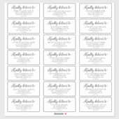 Adresetiketten voor weduwschappen met scripts Sticker (Vel)