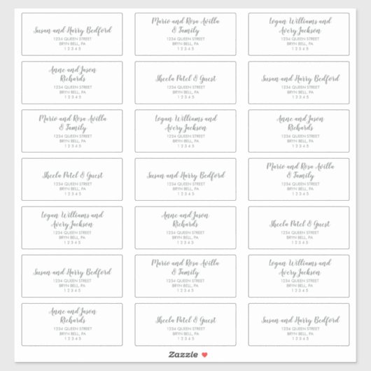 Adresetiketten voor winterbruiloft sticker (Vel)