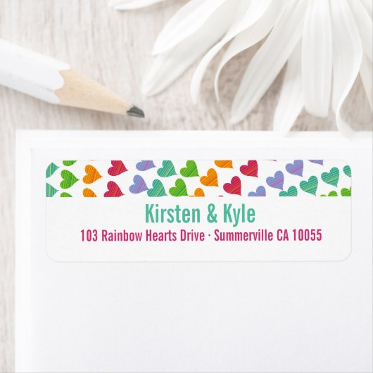 Adresetiketten voor witte regenbooghars etiket (Insitu)