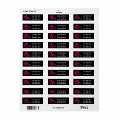 Adresetiketten voor zwarte en warme roze hibiscus etiket (Full Sheet)
