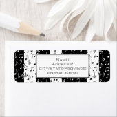 Adresetiketten voor zwarte en witte muziekstrips 2 etiket (Insitu)