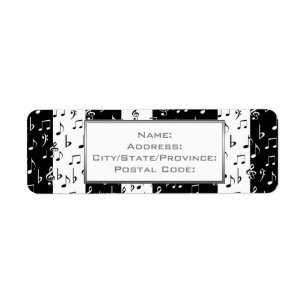 Adresetiketten voor zwarte en witte muziekstrips 2 etiket