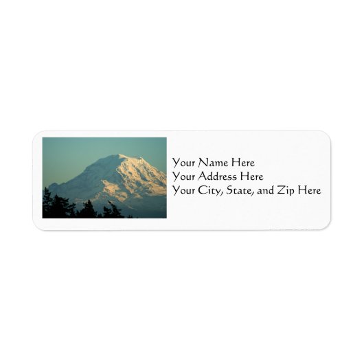 Adresetiketten: Winter Mt. Rainier Etiket (Voorkant)
