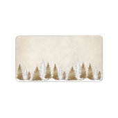 Adresetiketten, WinterNatuur Beige bomen Etiket (Voorkant)