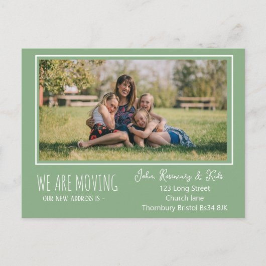 Adreskaart Groen modern eenvoudig Briefkaart (Voorkant)