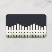 Adreskaart met witte omheining en gras visitekaartje (Achterkant)