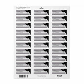 Adreslabel Afstuderen in zwart en zilver Etiket (Full Sheet)