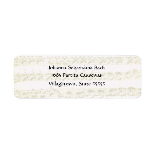 adreslabel Bach Partita Etiket (Voorkant)