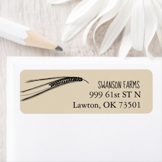 Adreslabel Boerderij tarwe Etiket (Insitu)