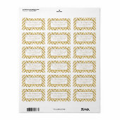 Adreslabel Bruiloft Gouden Glitter Chevron Patroon Etiket (Full Sheet)