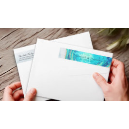 Adreslabel Elegant Modern Teal Goud Agaat Geode