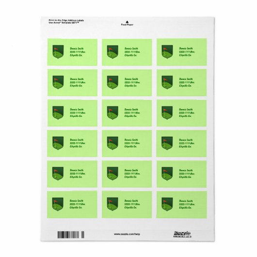 Adreslabel Etiket (Full Sheet)