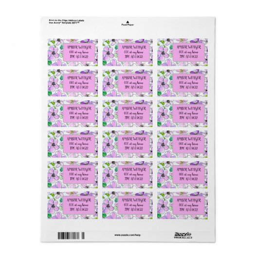 adreslabel etiket (Full Sheet)