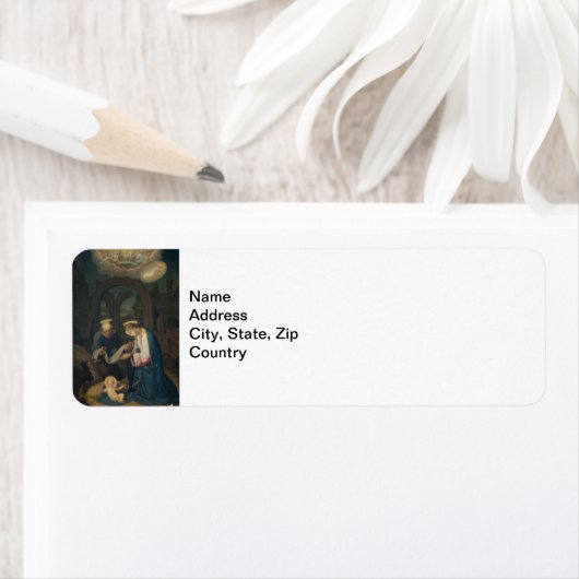 Adreslabel: Geboorte van Christus Etiket (Insitu)