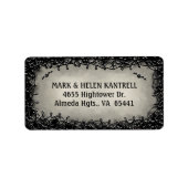 Adreslabel - Halloween grijs met zwarte rand Etiket (Voorkant)