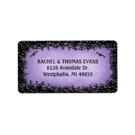 Adreslabel - Halloween Paarse met zwarte rand Etiket
