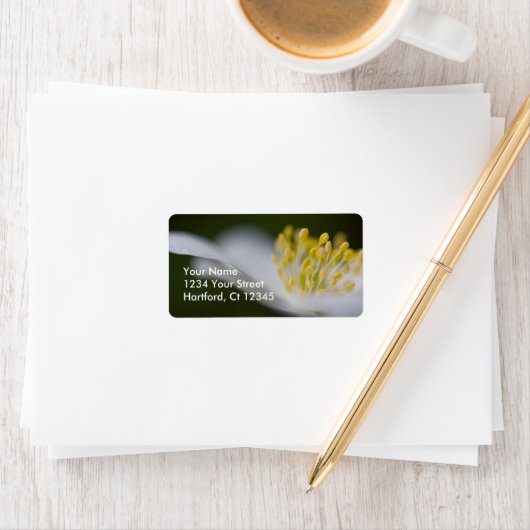 Adreslabel Hout Anemone Etiket (Insitu)