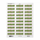 Adreslabel met cute kikkers achtergrond etiket (Full Sheet)