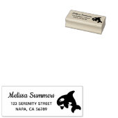 Adreslabel met Cute Little Orca Whale Rubberstempel (Gestempeld)