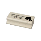 Adreslabel met Cute Little Orca Whale Rubberstempel (Stempel)