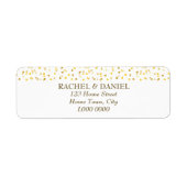 Adreslabel met gouden harten etiket (Voorkant)