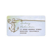  adreslabel met nautisch anker etiket (Voorkant)