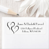 adreslabel met twee harten etiket (Insitu)