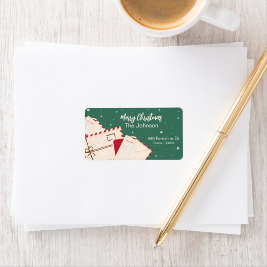 Adreslabel met  waterverf lette etiket (Insitu)