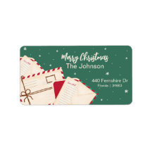 Adreslabel met  waterverf lette