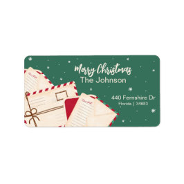 Adreslabel met waterverf lette etiket