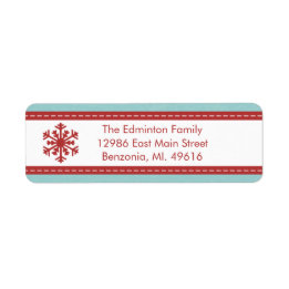 Adreslabel Modern Blue Merry Little Christmas Etiket