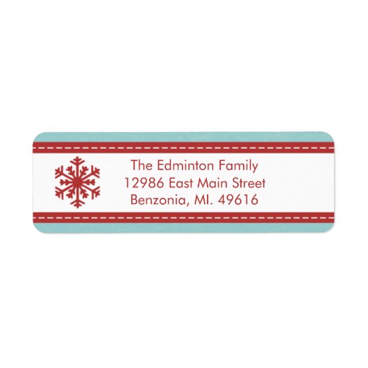 Adreslabel Modern Blue Merry Little Christmas Etiket (Voorkant)