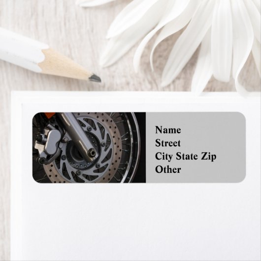 Adreslabel Motorwiel Etiket (Insitu)