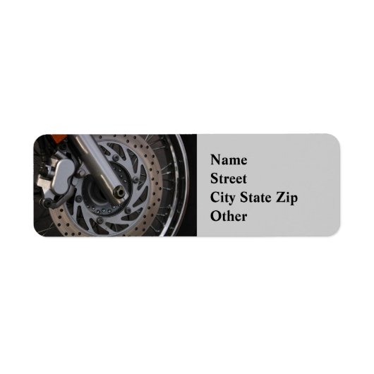 Adreslabel Motorwiel Etiket (Voorkant)