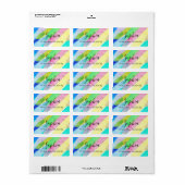 Adreslabel, naam, diagonale kleur, abstracte kunst etiket (Full Sheet)
