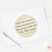 adreslabel op strand ronde sticker (Envelop)