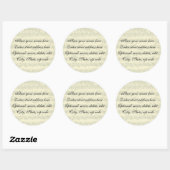 adreslabel op strand ronde sticker (Vel)