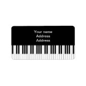 Adreslabel - Piano Keys zwart wit Etiket (Voorkant)