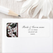 adreslabel, pruimen bloemen etiket (Insitu)