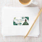 Adreslabel Quinceañera 15 Anos Emerald Green Etiket (Insitu)