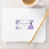 Adreslabel Quinceañera 15 Anos Silver Paarse Etiket (Insitu)