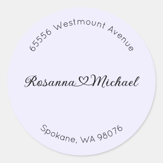 Adreslabel, Ronde adreslabel, Hart Namen Sticker (Voorkant)