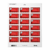Adreslabel rood Voetbal Etiket (Full Sheet)