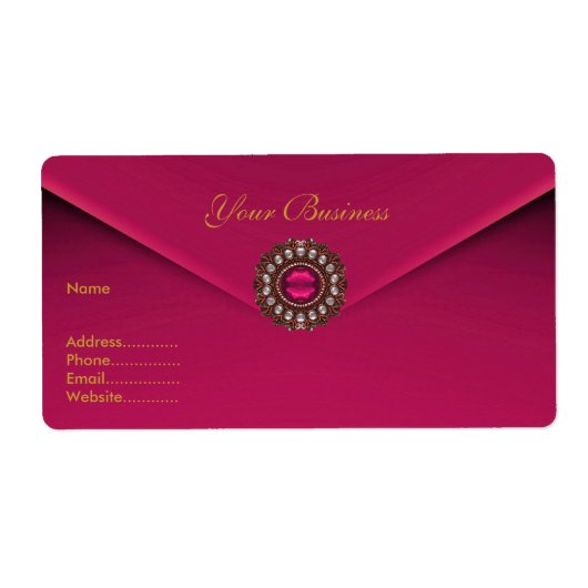 Adreslabel Roze Fluwelen Sieraden Etiket (Voorkant)