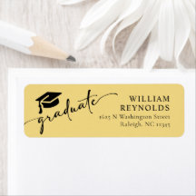 Adreslabel Simple Script Afstuderen