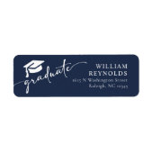 Adreslabel Simple Script Afstuderen Etiket (Voorkant)