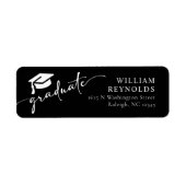 Adreslabel Simple Script Afstuderen Etiket (Voorkant)